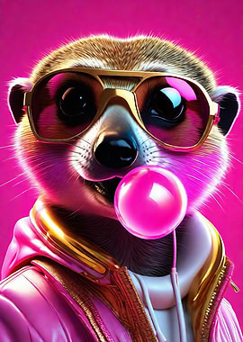 Meerkat with bubblegum 4