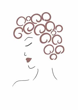 Woman with curly hair