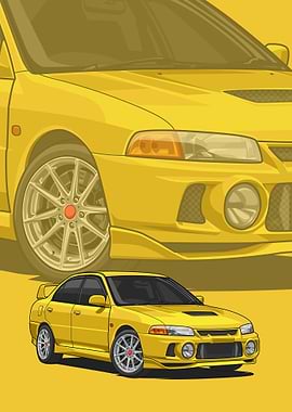 Mitsubishi Lancer yellow