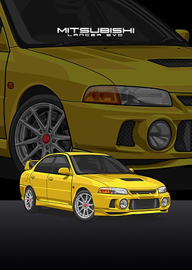 Mitsubishi Lancer yellow