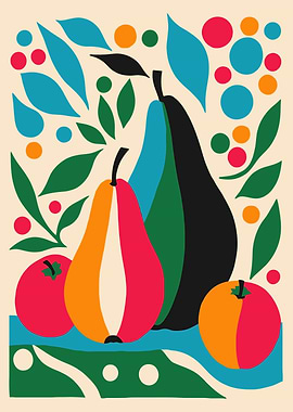 Colorful Pears Fruit