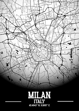 Milan City Map White