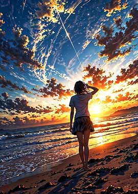 Gazing at a Fiery Sunset