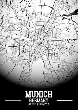 Munich City Map White