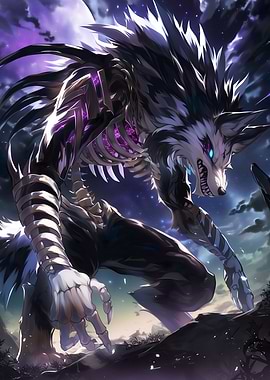 Moonlight Wolf Skeleton
