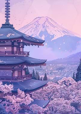 Pink Japan Painting