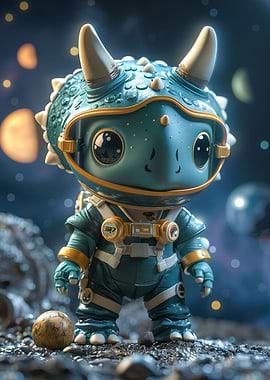 Triceratops Dino in Space