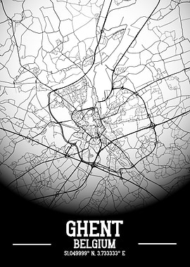 Ghent City Map White