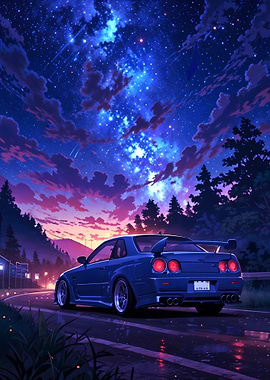 Gtr r34 milky way blue