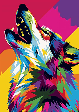 Ilustration Wpap Art Wolf