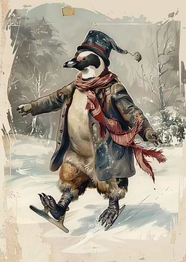Ice Skating Penguin