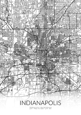 Indianapolis White Map