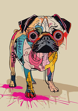 Original Pug Mondern Art