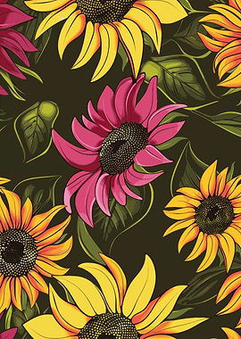 Colorful Sunflowers