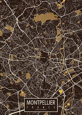Montpellier City Map Paste