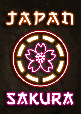 Sakura Japan Neon Poster