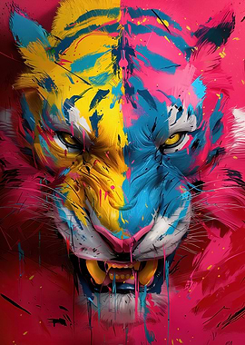 Colorful Tiger Portrait