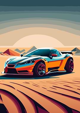 Sports Car in the Desert