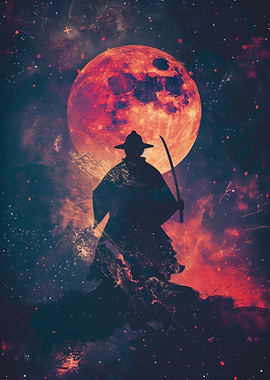 Samurai Galaxy Silhouette