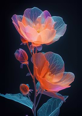 Flowers in neon