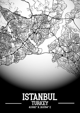 Istanbul City Map White
