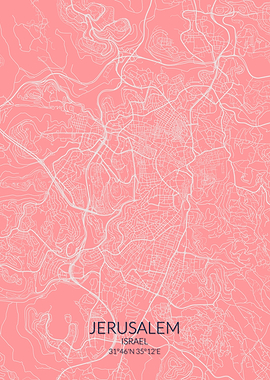 Jerusalem Pink Rose Map