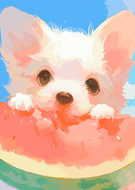 Watermelon And Dog