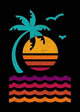 80s Sunset Beach