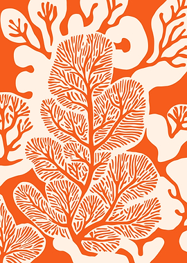 Orange Coral Leaves