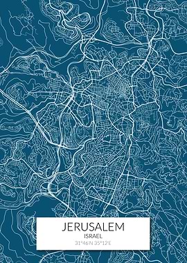 Jerusalem Blue Map
