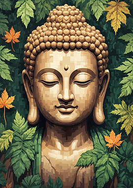 Calm Buddha Pixel Art