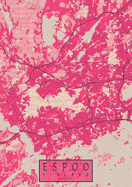 Espoo City Map Blossom