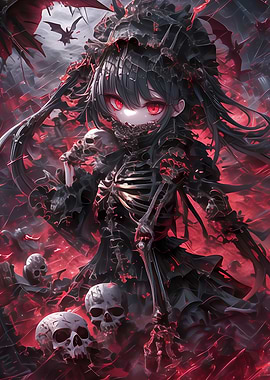 Gothic Skeleton Devil Girl