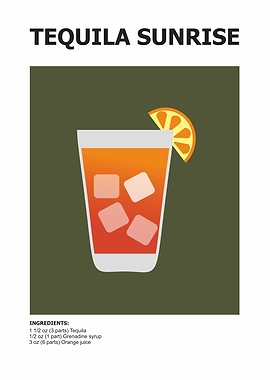 tequila sunrise minimalist