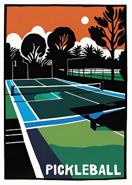 Pickleball Retro Poster