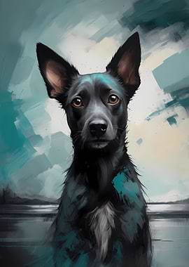 Defiant German Dog in Teal