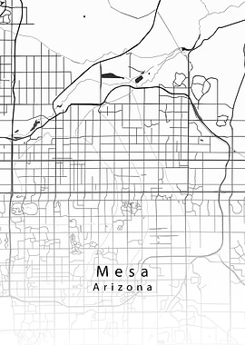 Mesa Arizona Map white