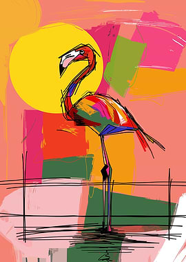 Flamingo Pop Art Poster