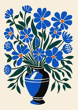 Blue Bouquet of Flowers