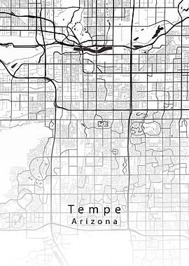 Tempe Arizona Map white