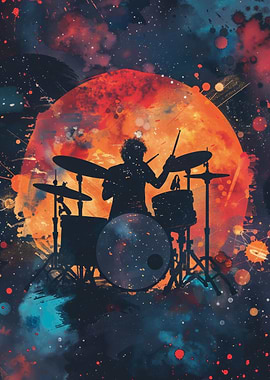 Drum Galaxy Silhouette
