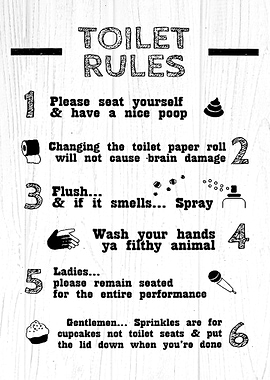 Toilet Rules Funny WC