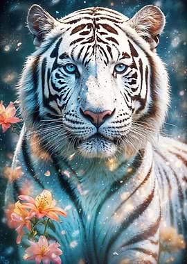 White Tiger Painting