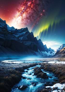 Aurora Over the Stream