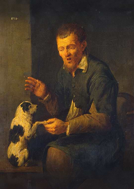 Peasant with a dog