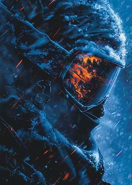 Storm Skier Digital Art