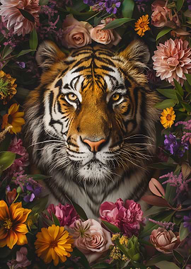 Tiger Flowers Floral Art