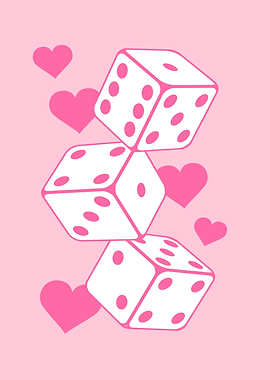 Pink Love Play Dice