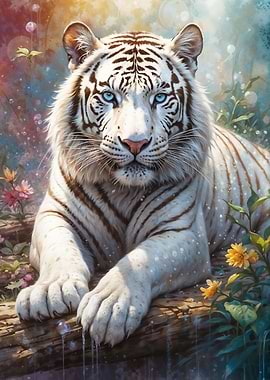 White Tiger with Blue Eyes