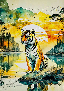 watercolor tiger